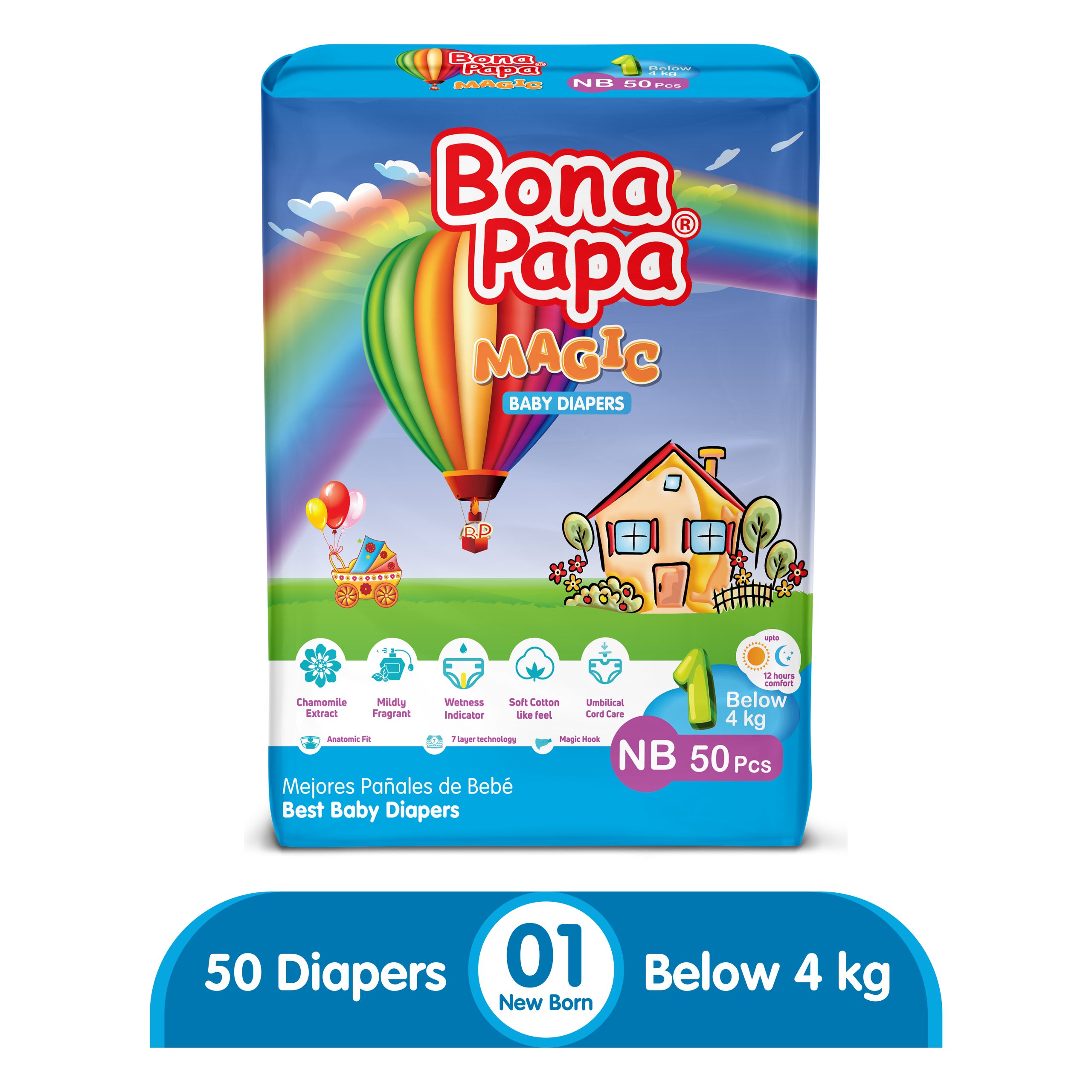 Bona Papa Magic Economy Pack New Born Diaper 50 ‘S (1)