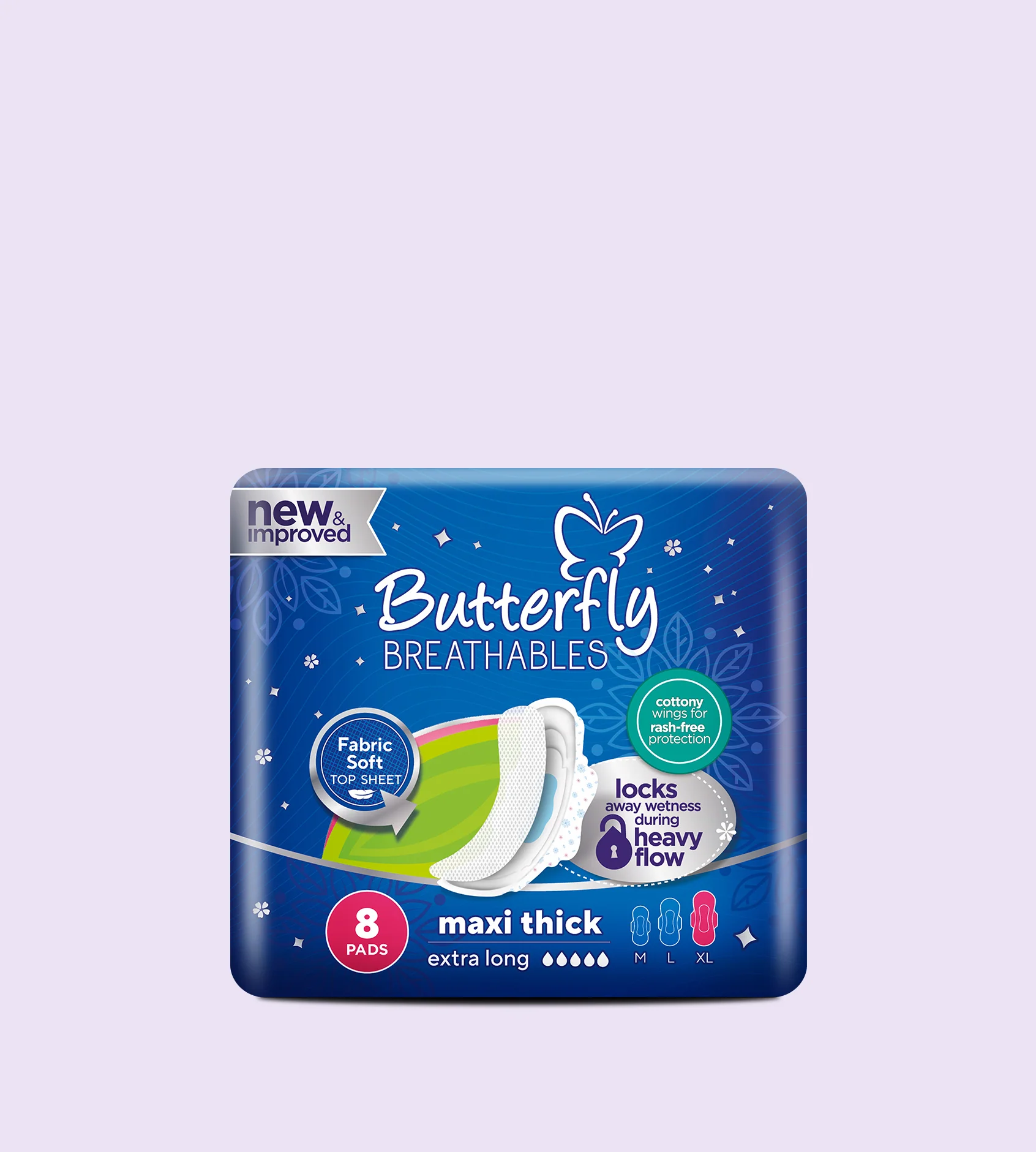 Butterfly Breathables Maxi Thick Sanitary Pads Extra Large 8 ‘S (1)